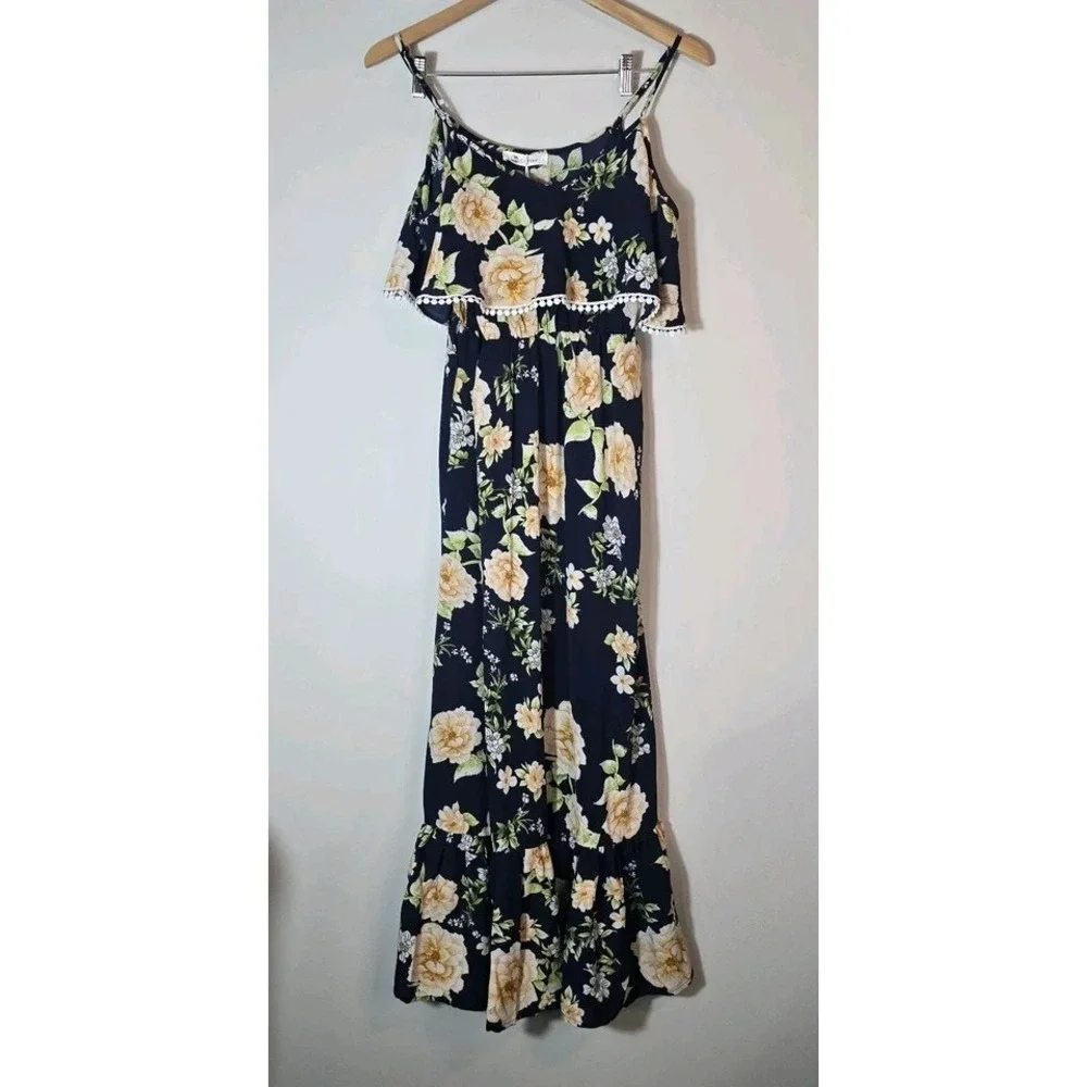 NWT Cupshe Womens Floral Flowy Maxi Dress Small Feminine Coastal Vacation Boho - Picture 2 of 10